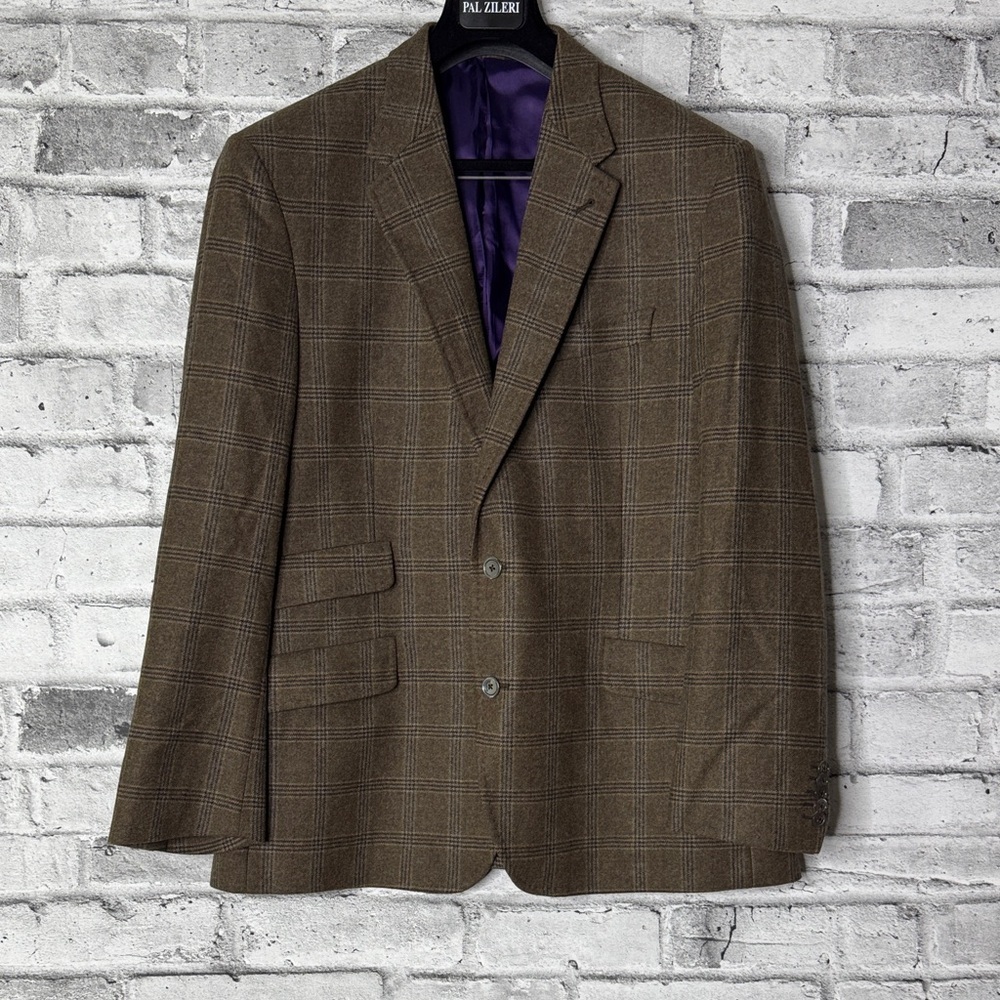 Paul Smith Wool Blend Brown Checkered Men's Blazer